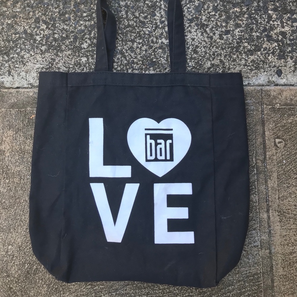 Bar Method black canvas tote